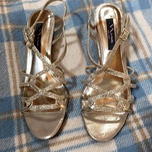 Shimmer glimmer soft gold sandals